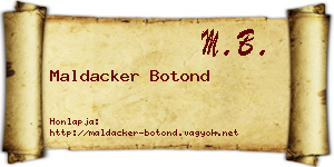 Maldacker Botond névjegykártya